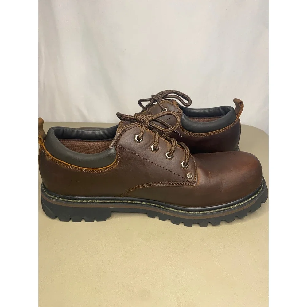 Skechers Mens Brown Leather Tom Cats Boots Utility Shoes Brown 11 Extra Wide